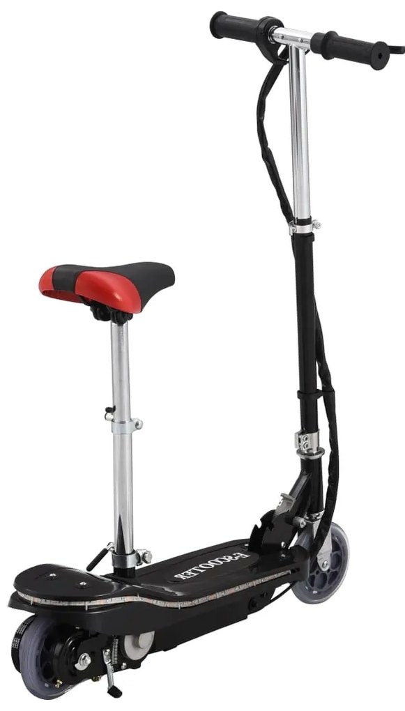 Trotinete para criança com assento e LED 120 W preto