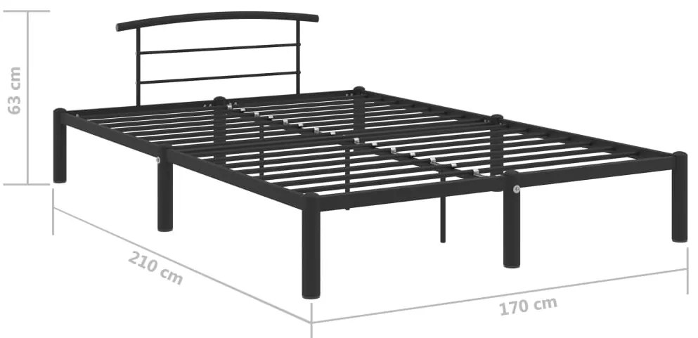 Estrutura de cama 160x200 cm metal preto