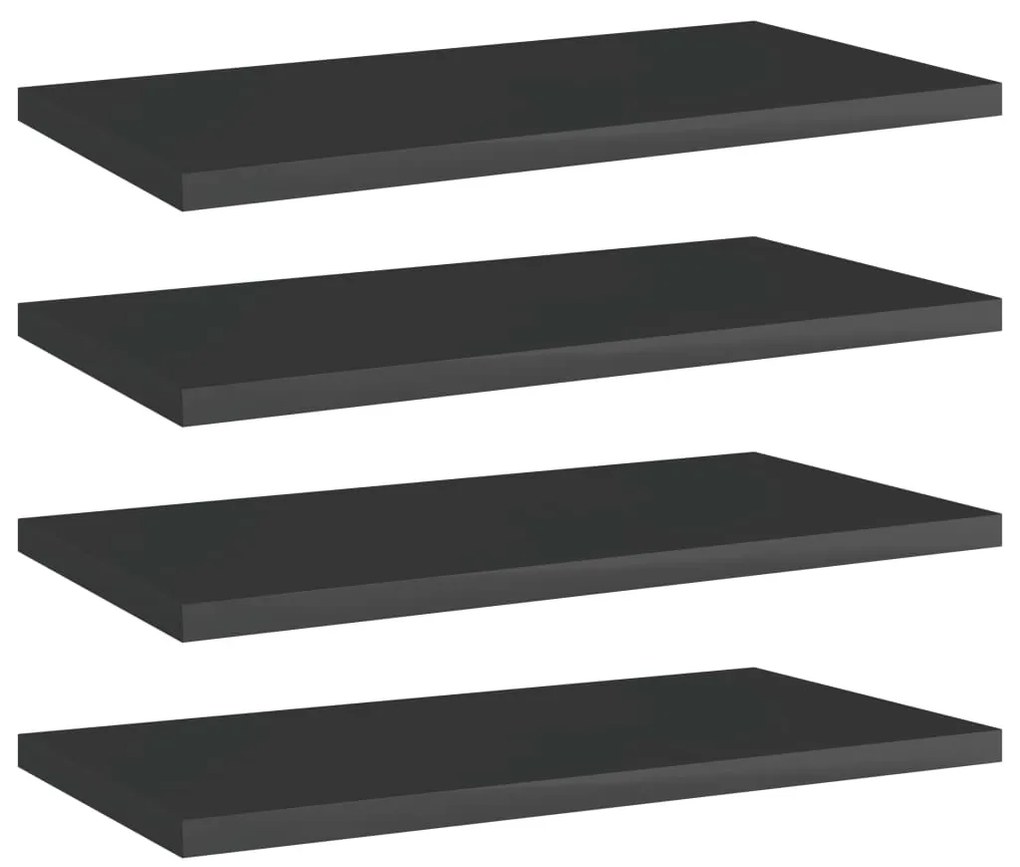 vidaXL Prateleiras para estante 4 pcs 40x20x1,5cm contraplacado preto