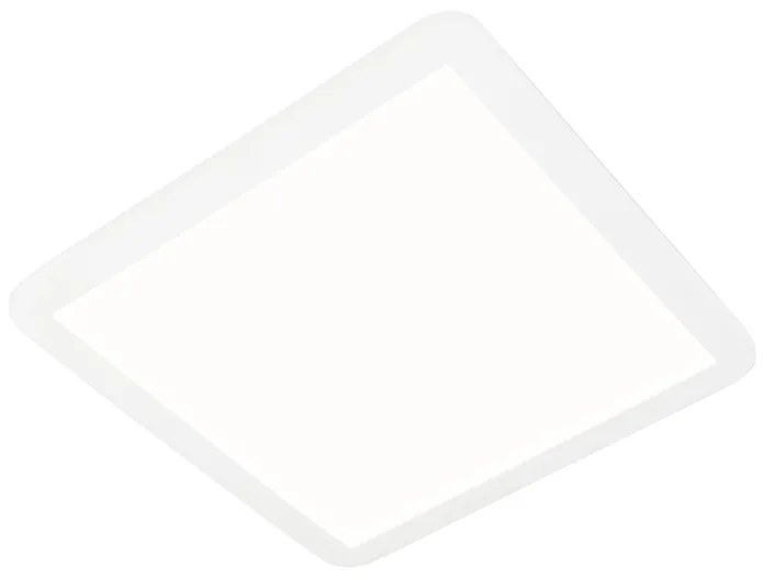 Candeeiro de teto branco 40 cm quadrado com LED regulável em 3 níveis IP44 - Steve Moderno