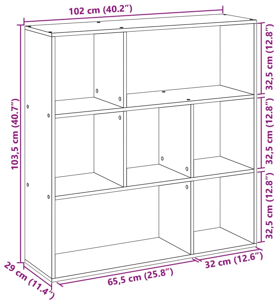 Estante divisória 102x29x103,5 cm derivados de madeira branco