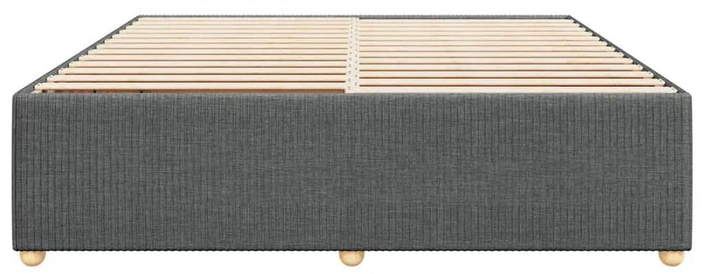 Estrutura de cama sem colchão 200x200 cm tecido cinzento-escuro