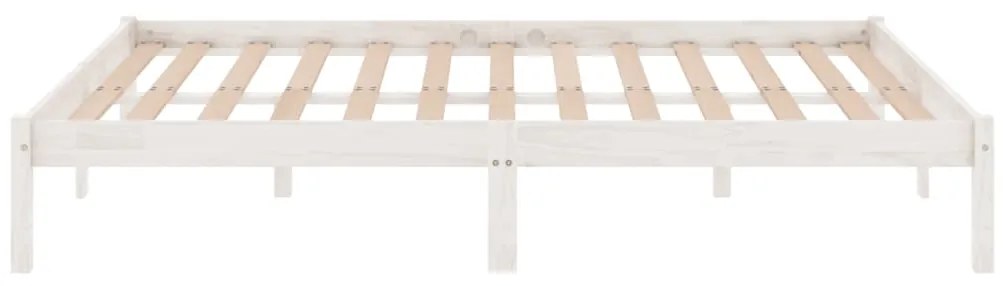 Estrutura de cama 140x200 cm pinho maciço branco