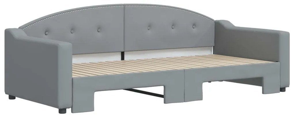 Sofá-cama com gavetão 90x200 cm tecido cinzento-claro