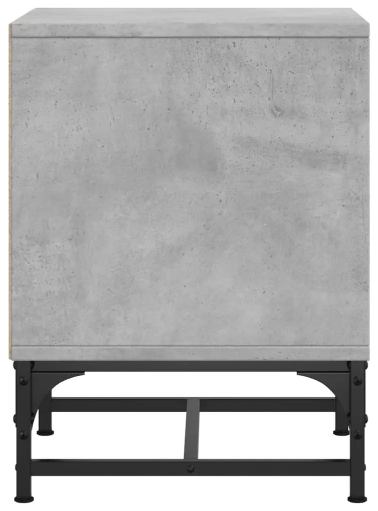 Mesa de cabeceira c/ porta de vidro 35x37x50cm cinzento cimento