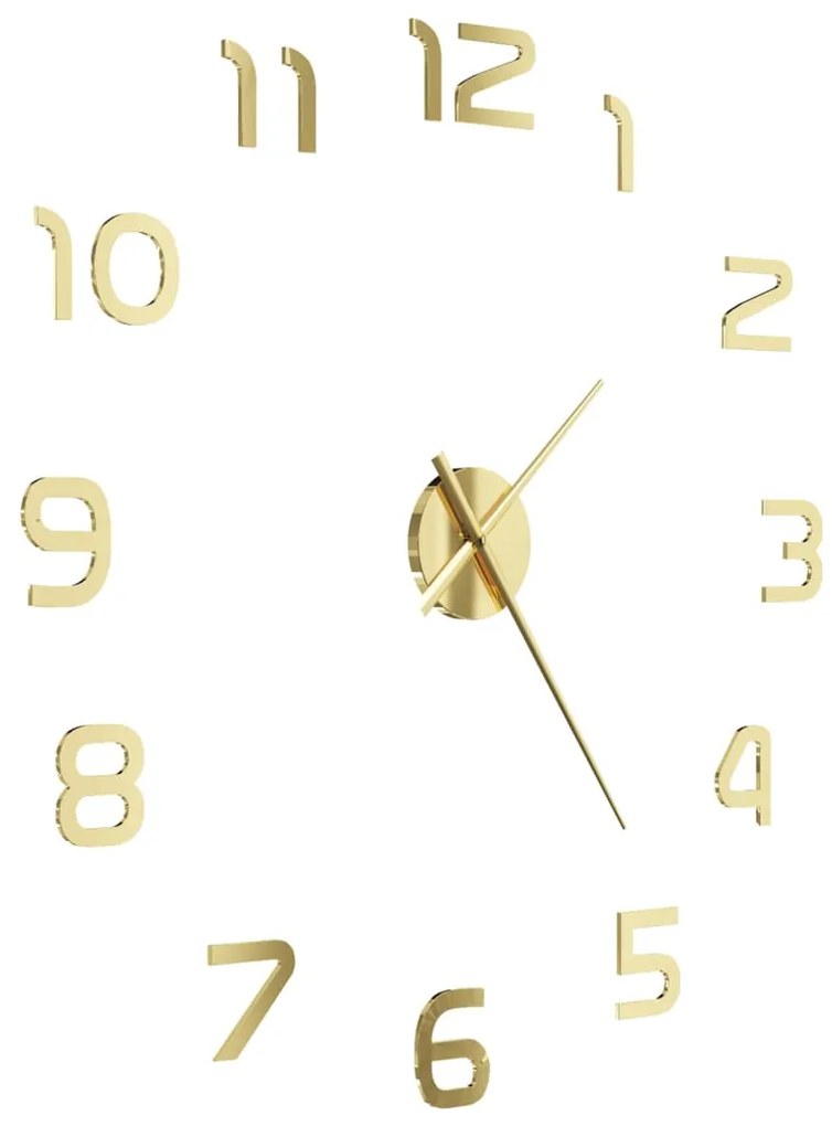 Relógio de parede 3D com design moderno 100 cm XXL dourado