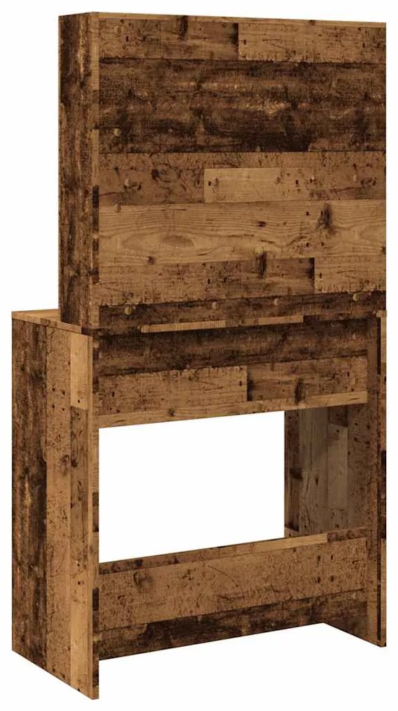 Toucador com luzes LED 74,5x40x141 cm madeira velha