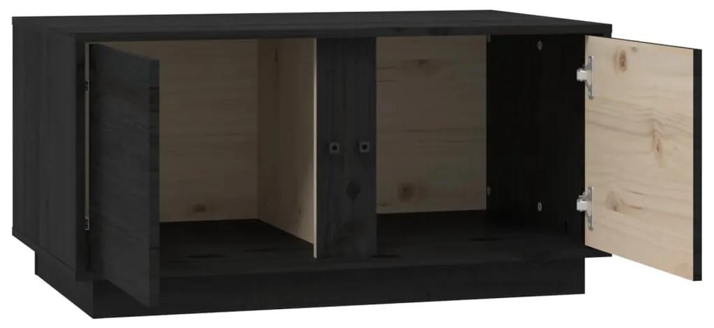 Mesa de centro 80x50x40 cm madeira de pinho maciça preto