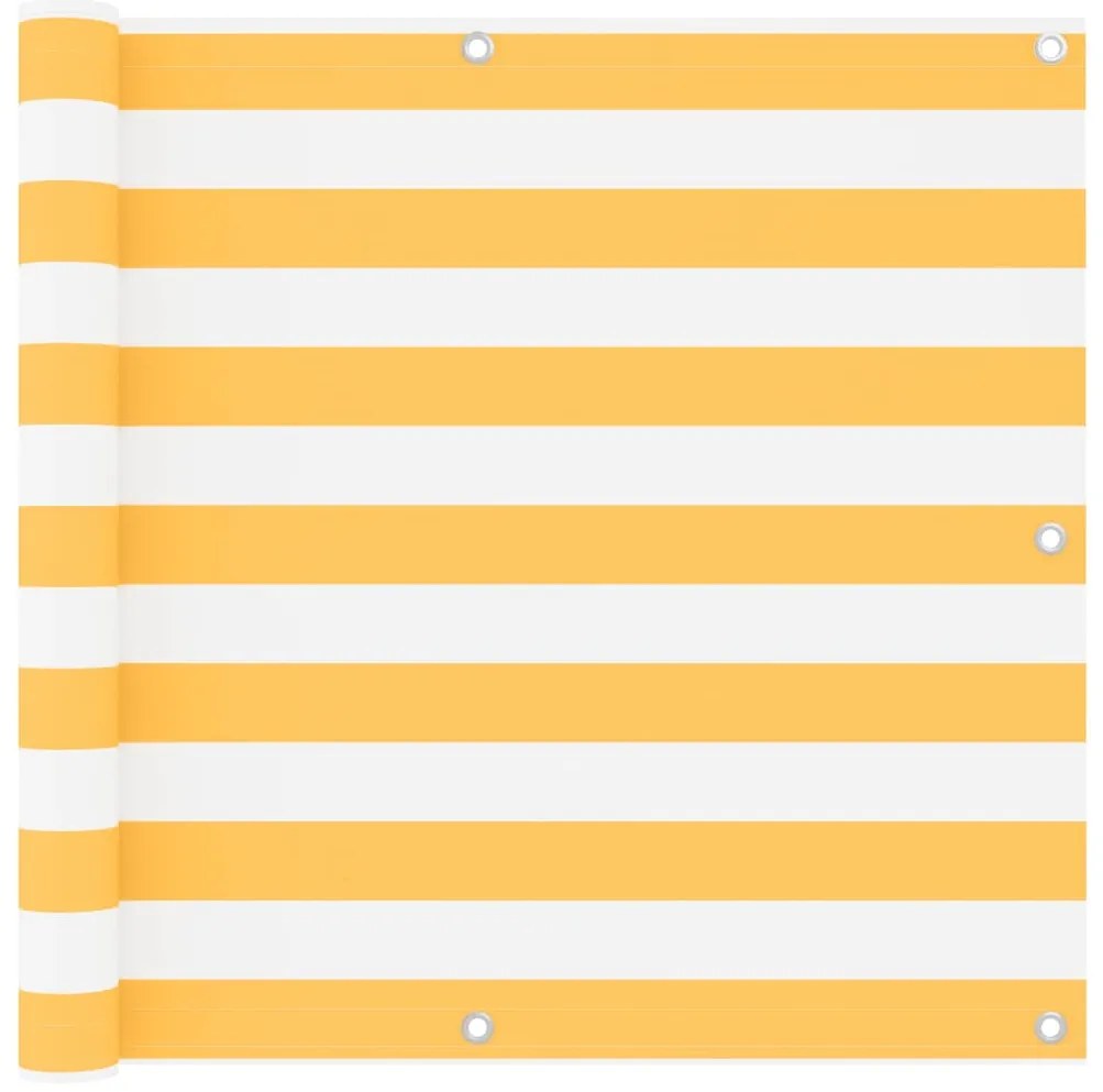 Tela de varanda 90x400 cm tecido Oxford branco e amarelo