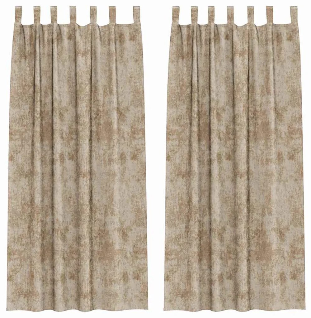 Cortinas de Veludo 2 pcs com Ilhós Champagne 245x140 cm