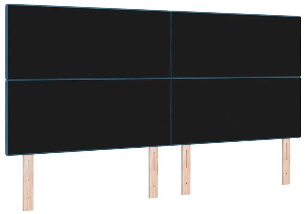 Cabeceira LED vidaXL Azul Escuro 100 cm Veludo