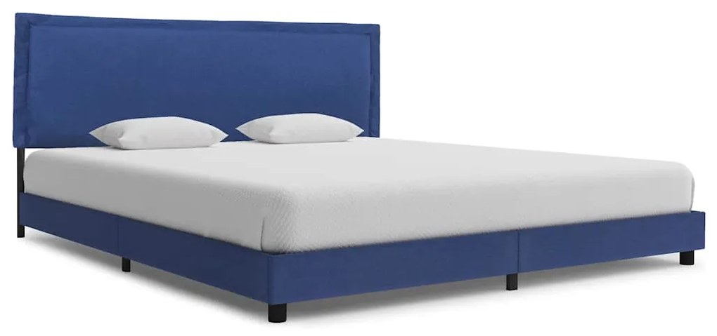 Estrutura de cama sem colchão 150x200 cm tecido azul