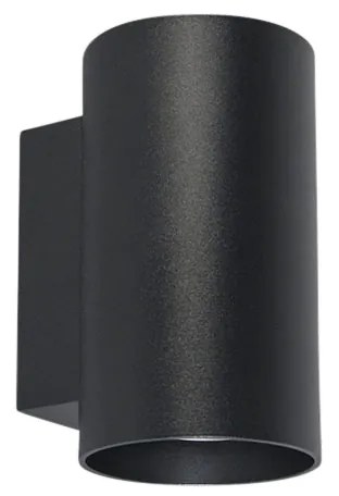 Aplique moderno preto redondo 2 luzes - Sandy Design,Moderno