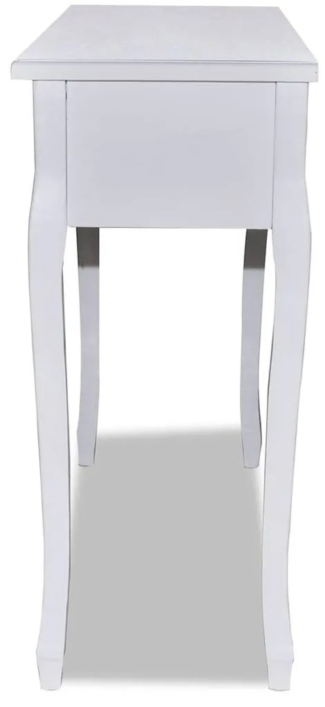 Toucador/mesa consola com três gavetas branco