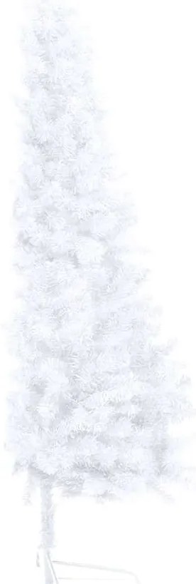 Meia árvore Natal artificial pré-iluminada c/ bolas branco
