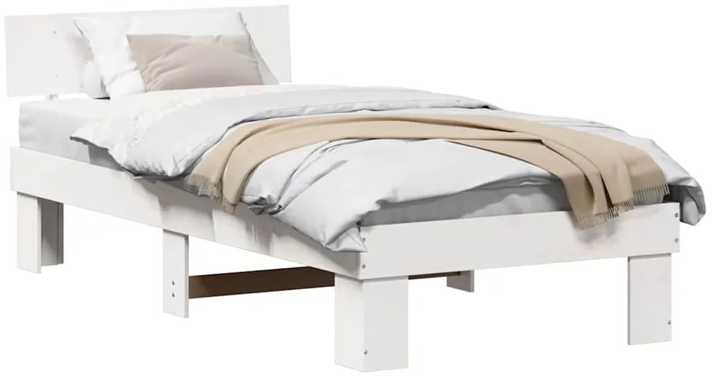 Estrutura da Cama com cabeceira Branco 100 x 200 cm