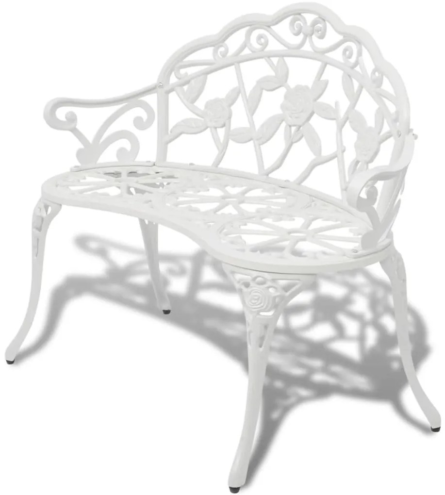Banco de jardim 100 cm alumínio fundido branco