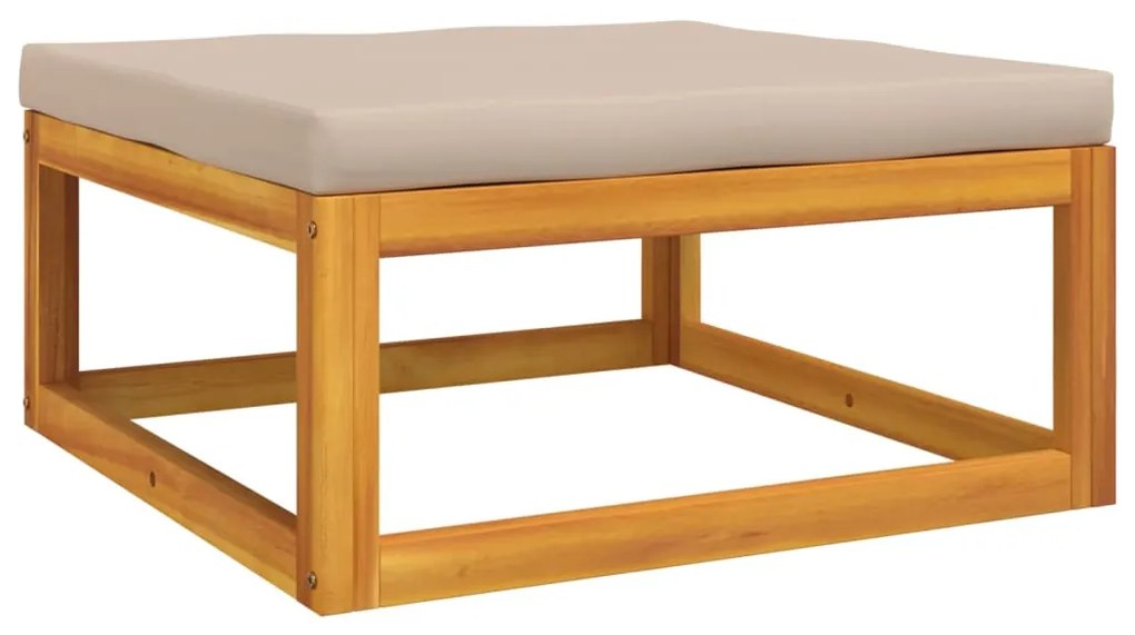 6pcs conj. lounge jardim madeira c/almofadões cinza-acastanhado