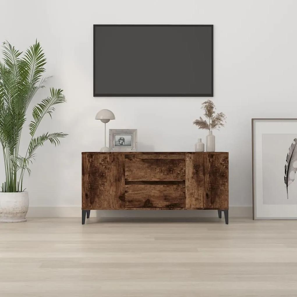 Móvel p/ TV 102x44,5x50 cm derivados de madeira carvalho fumado