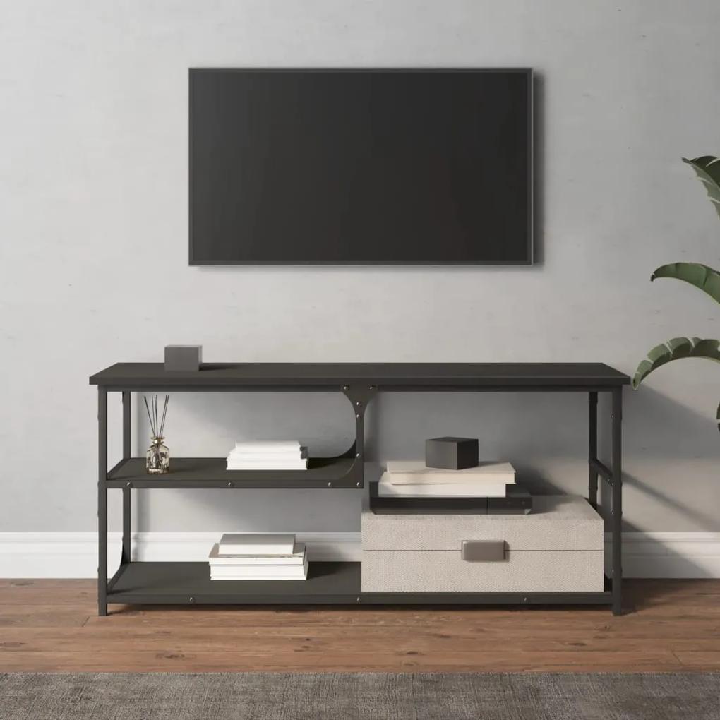 Móvel de TV 103x38x46,5 cm derivados de madeira e aço preto