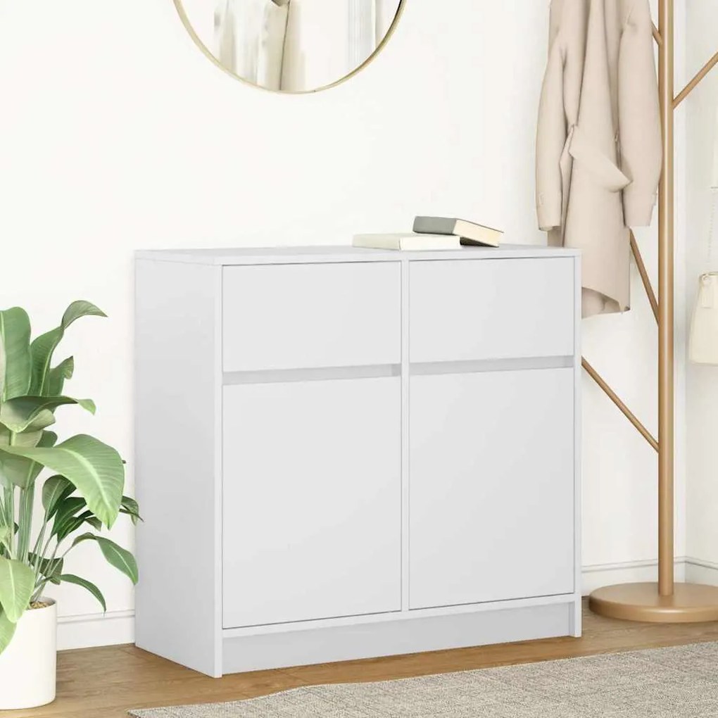 vidaXL Aparador c/ gaveta 80x34x76 cm derivados de madeira branco