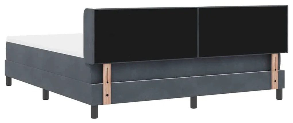 Cama Box com Colchão Cinza Escuro 180x200 cm Veludo