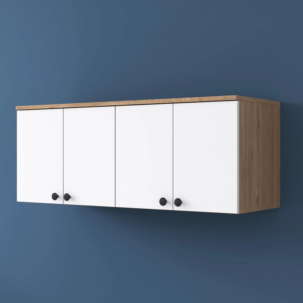 Armário Multiusos BA120 – Nogueira e Branco – 120x46,8x42,5 cm