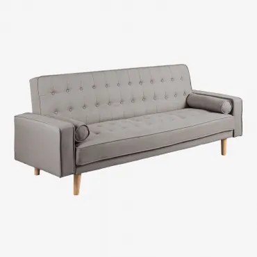 Sofá-cama De 3 Lugares Em Linho Brion Linho Cinzento Betão - Sklum