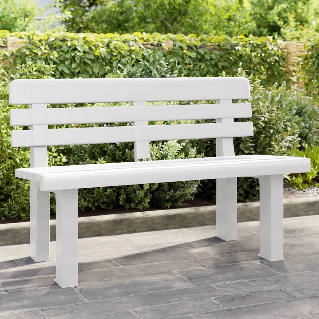 vidaXL Banco de jardim 110x52x71 cm polipropileno branco