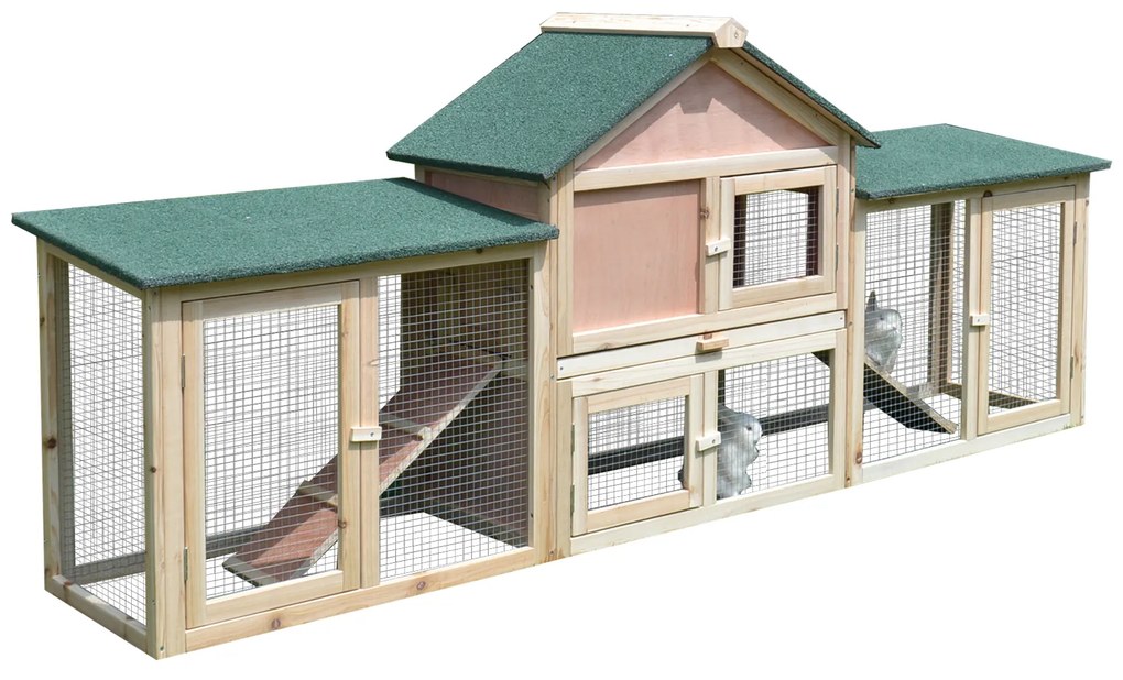 Gaiola ao exterior grande casa para pequenhos animais gaiola Coelhos 210x45.5x84.5 cm