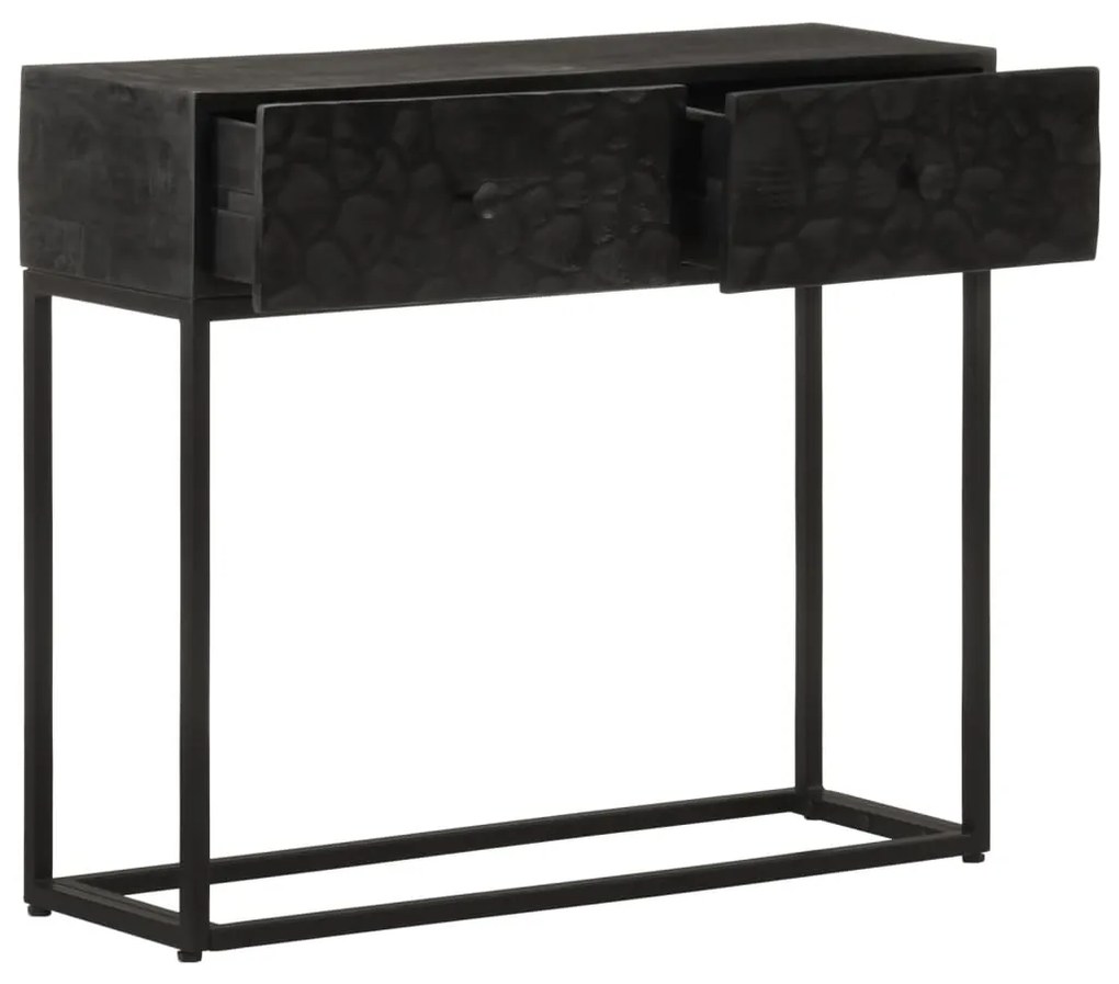 Mesa consola 90x30x76 cm mangueira maciça e ferro preto