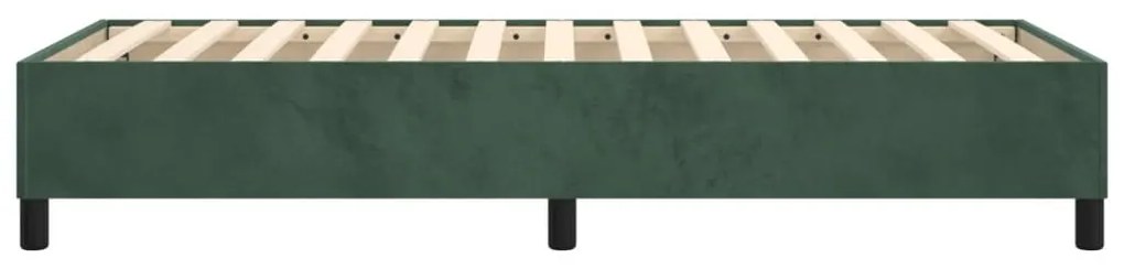 Estrutura de cama sem colchão 80x200 cm veludo verde-escuro