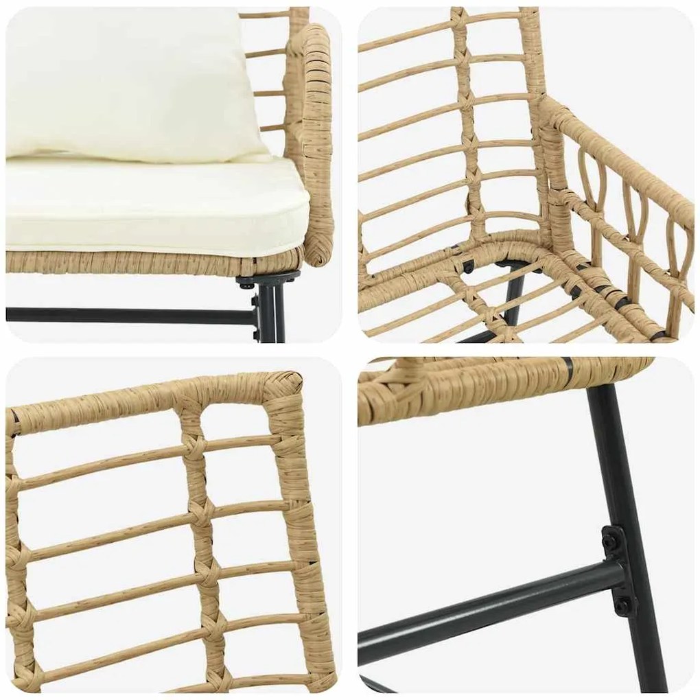 Conjunto de Jantar para Jardim 3 pcs Preto, Antracite