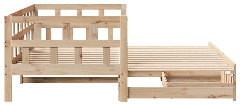 Sofá-cama com gavetão e gavetas sem colchão 90x200 cm