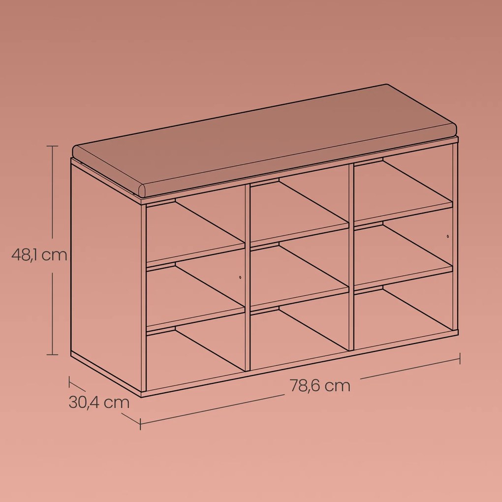 Sapateira com assento almofadado 30,4 x 78,6 x 48,1 cm branca