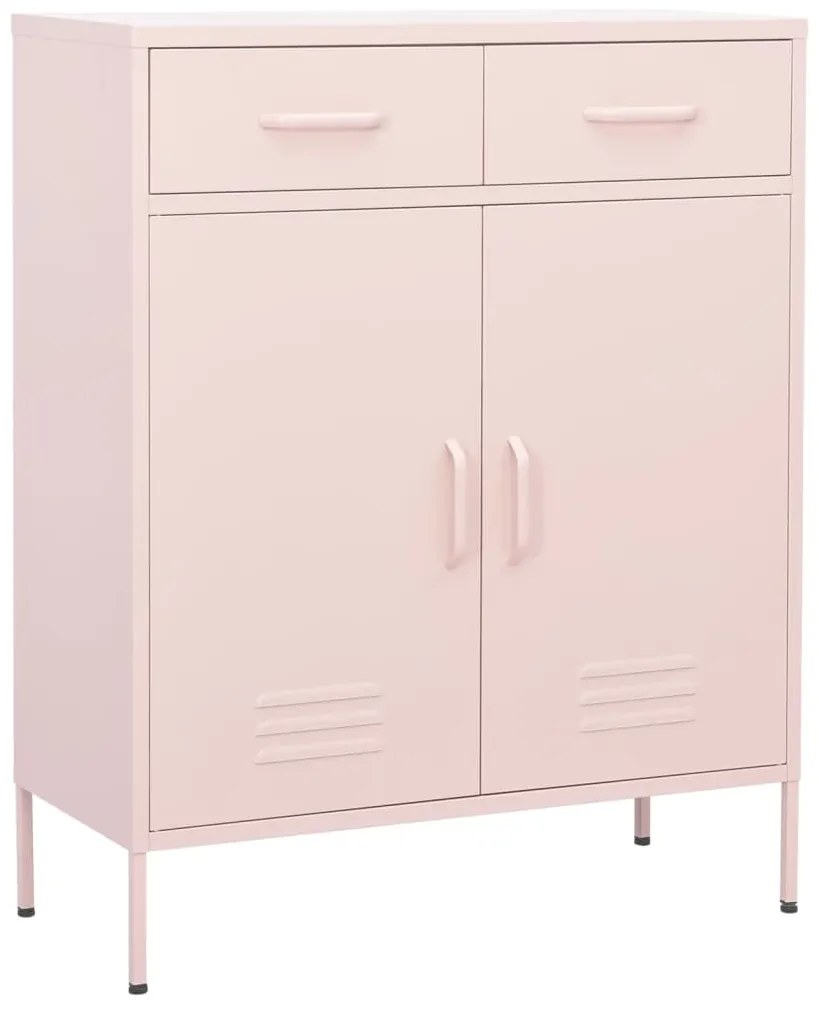 Armário de arrumação aço 80x35x101,5 cm rosa