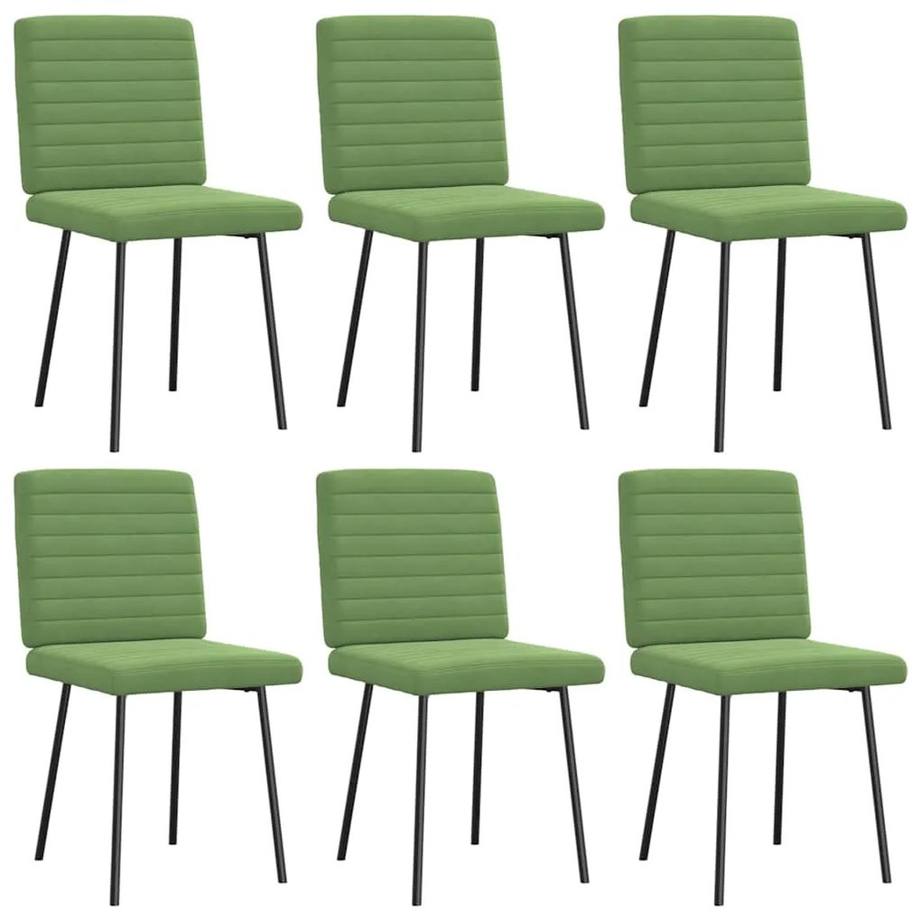 Cadeiras de jantar 6 pcs veludo verde-claro