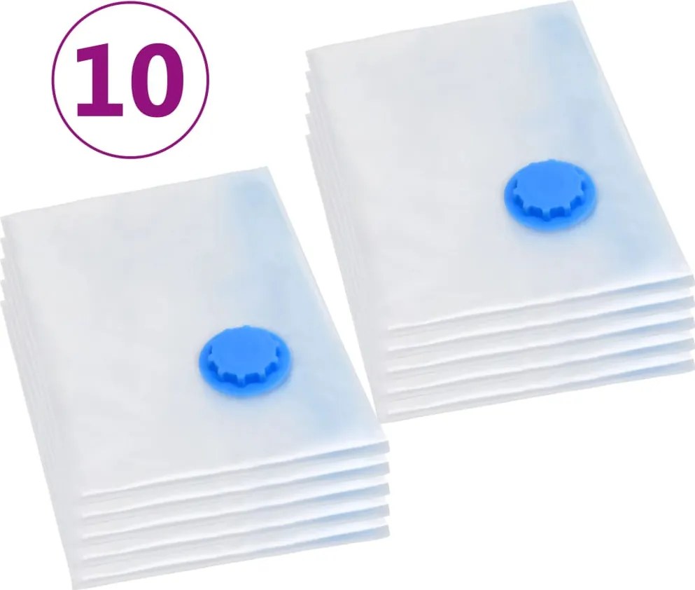 vidaXL Sacos para arrumação de roupas a vácuo 120x70 cm 10 pcs