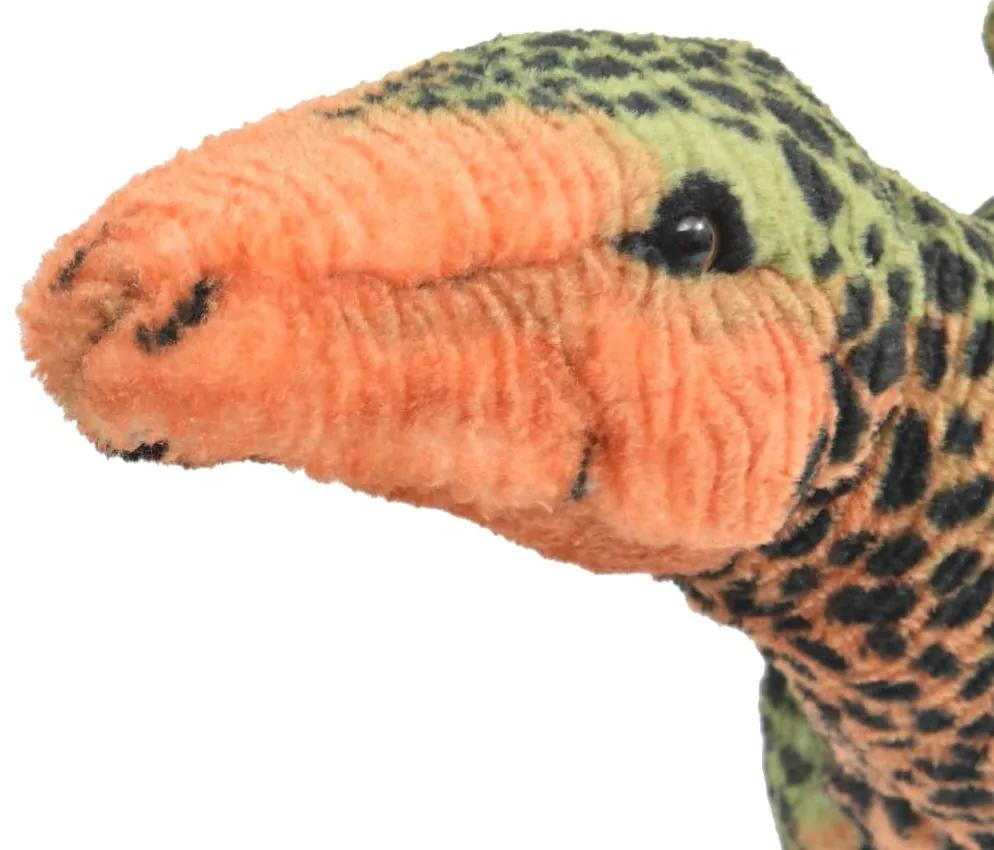 Brinquedo de montar estegossauro peluche verde e laranja XXL