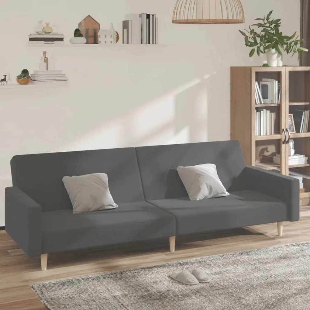 vidaXL Sofá-cama de 2 lugares tecido cinzento-claro