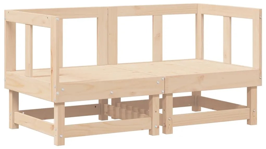Sofás de canto com almofadões 2 pcs madeira de pinho maciça