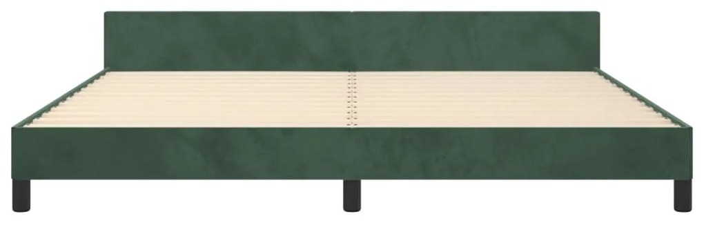 Estrutura de cama sem colchão 200x200 cm veludo verde-escuro