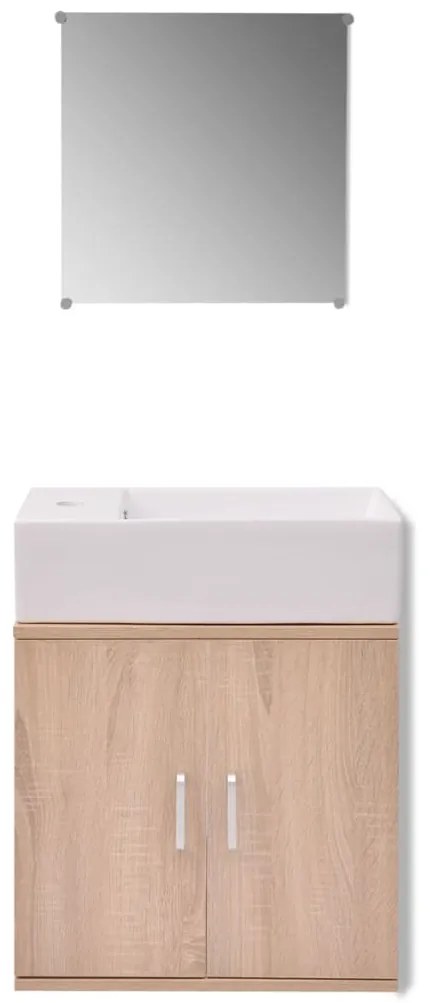 Móveis casa de banho 3 pçs e conjunto de bacia bege