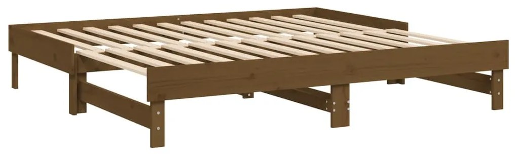 Estrutura sofá-cama de puxar 2x(90x190)cm pinho maciço castanho