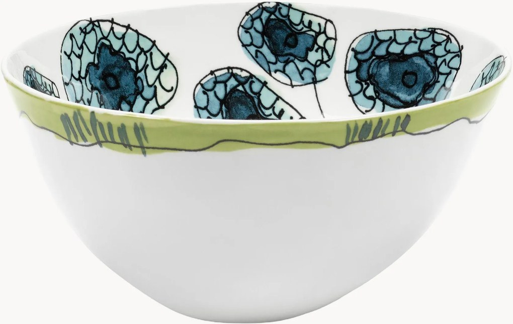 Taça de servir em porcelana Fine Bone China Midnight Flowers