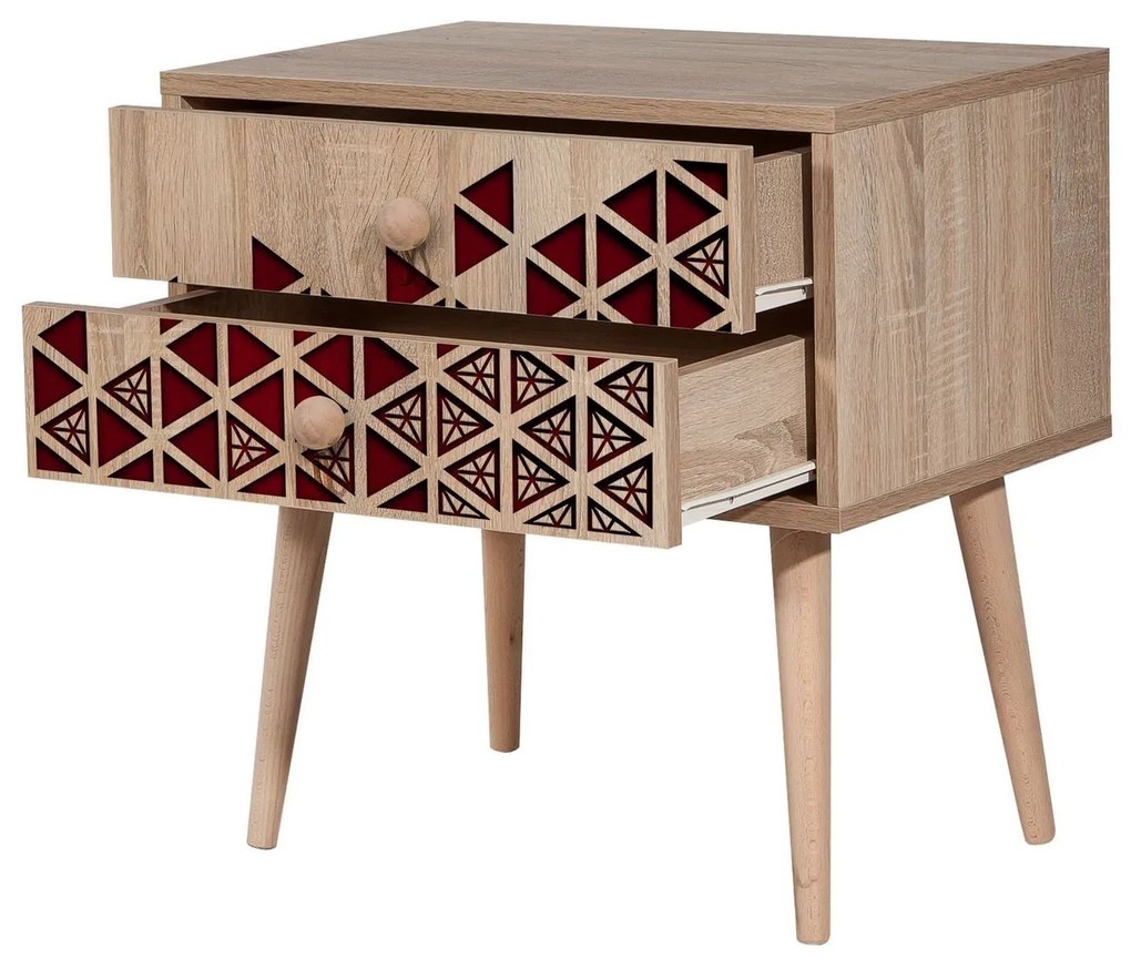 Mesa de Cabeceira Two – Carvalho Sonoma – 60x61x40 cm