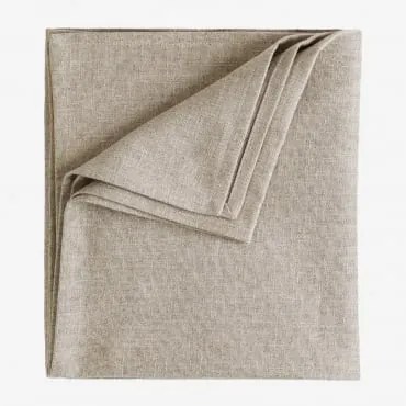 Toalha De Mesa De 140x240 Cm Em Linho E Algodão Ederne Tapioca Bege - Sklum