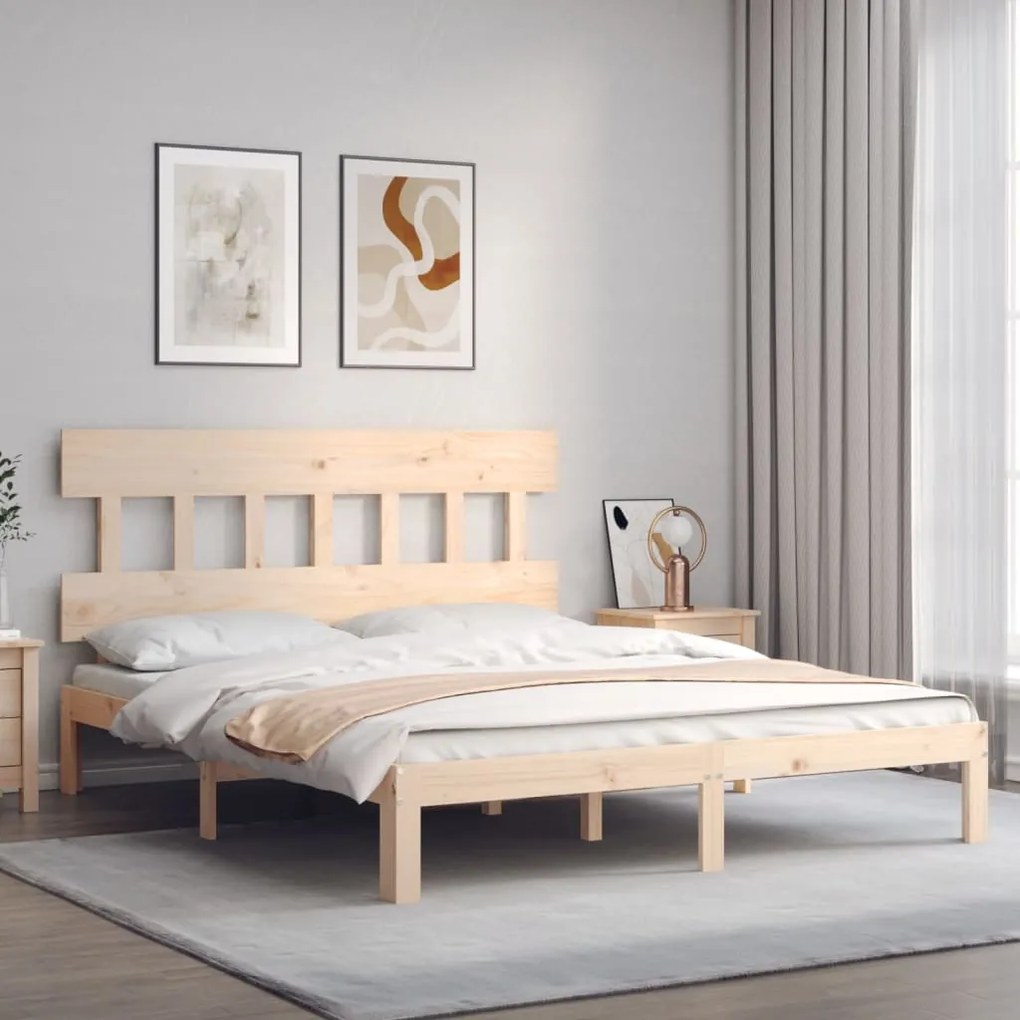 Cama sem colchão 160x200 cm madeira de pinho maciça