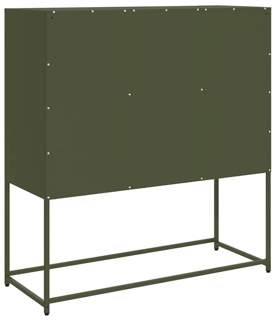 Aparador 100,5x39x107 cm aço laminado a frio verde-azeitona