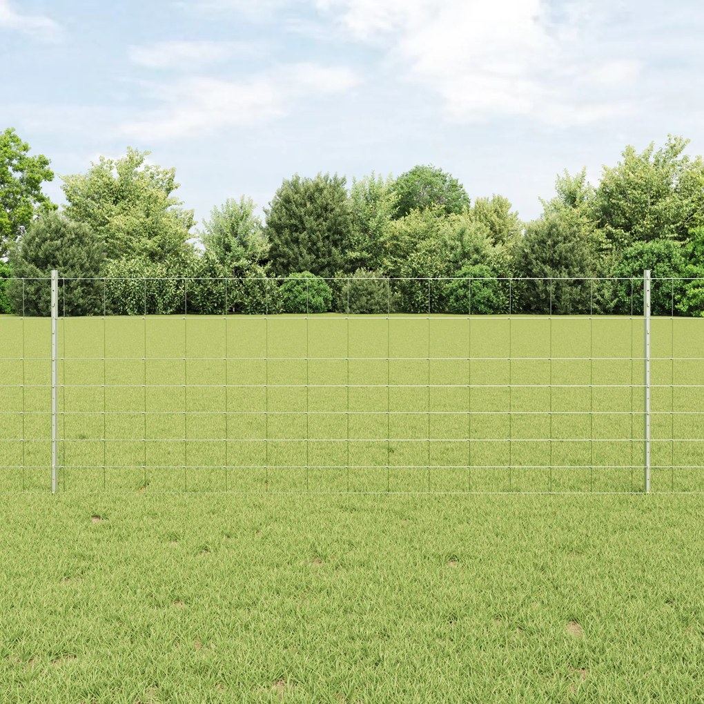 Postes para Cerca vidaXL 11 pcs U-Channel 80 cm Aço Galvanizado, Cerca